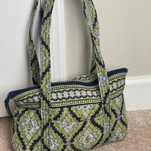 Vera Bradley Hand Bag Purse Small Tote Blue and Green